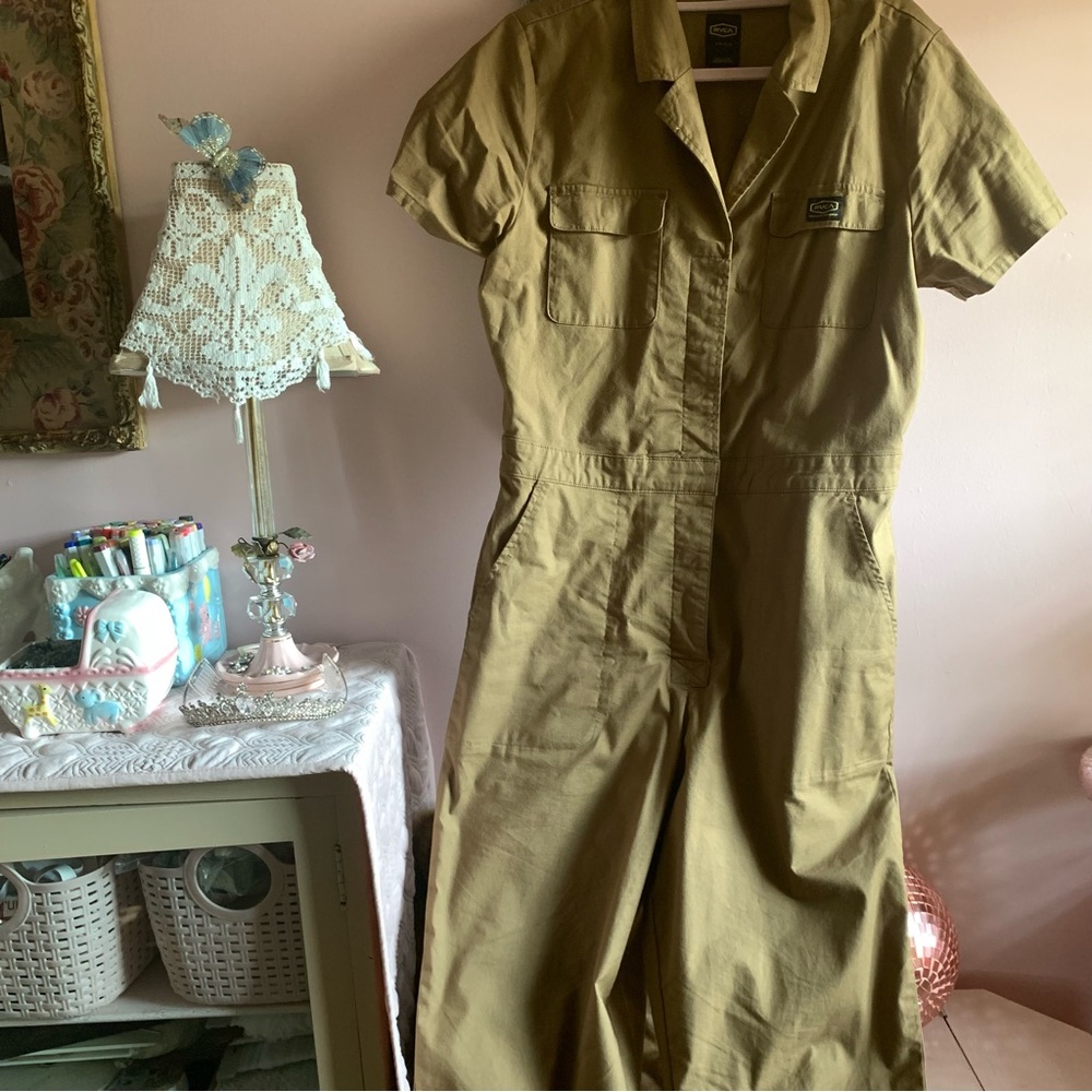 RVCA Olive Utility Jumpsuit